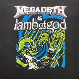 Megadeth x Lamb of God‎ rock metal music band shirt